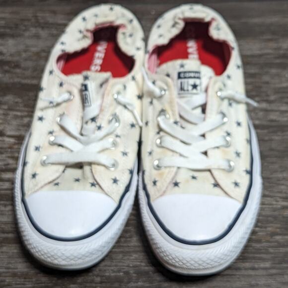 Converse Women's Red White Blue Star Pattern Classic Slip on Sneaker Size 10 - Picture 2 of 7